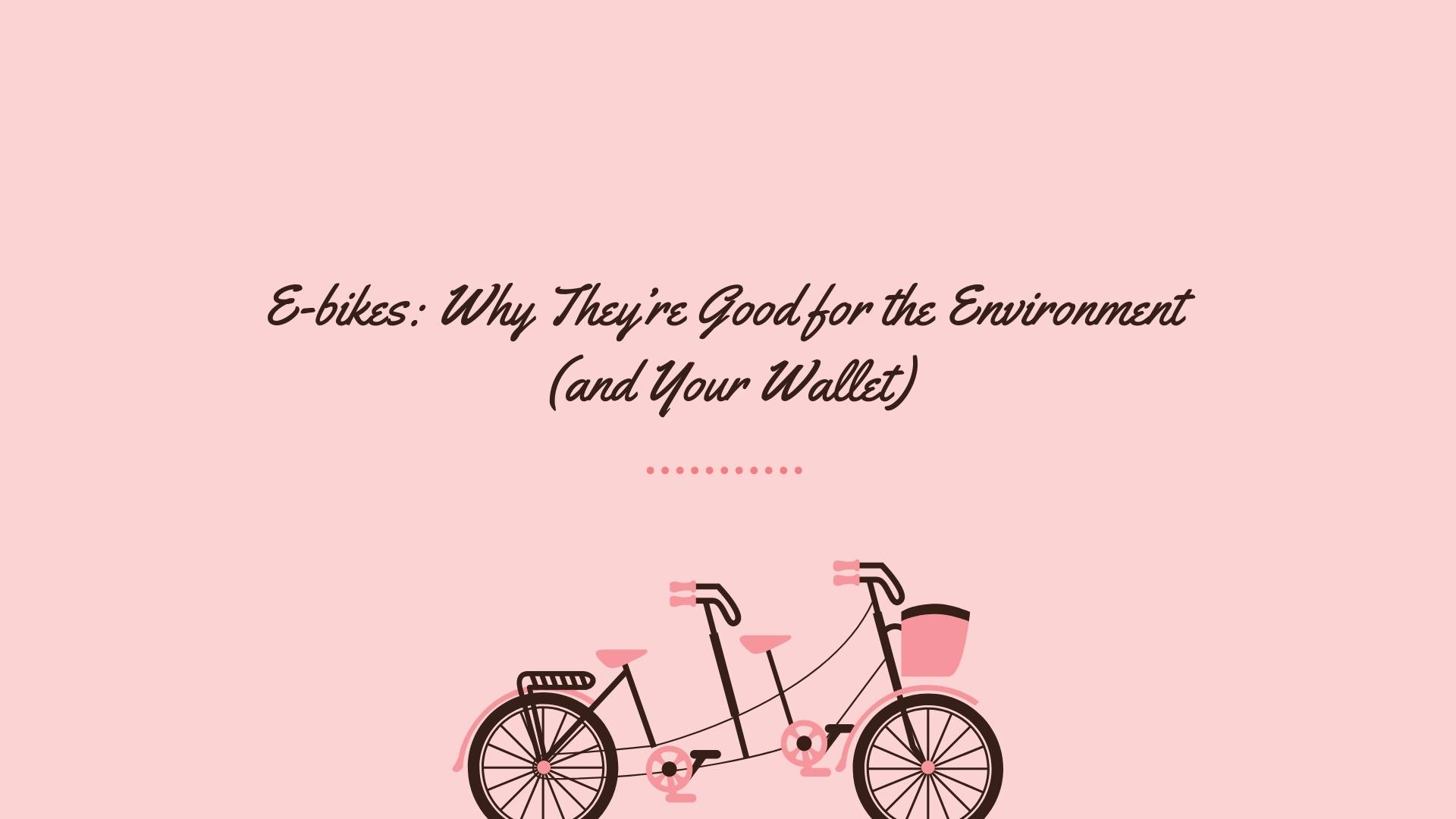 The image depicts a tandem bicycle against pink background